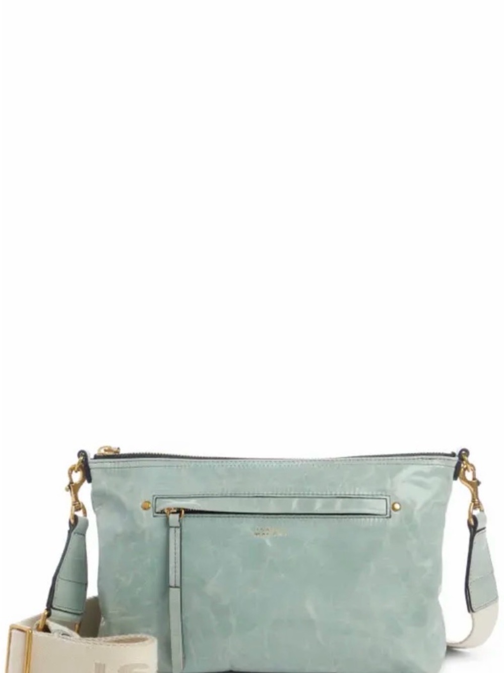 Isabel Marant Nessag Crossbody Bag with Detachable Strap in light green